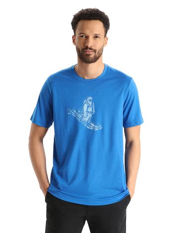 Lazurite Icebreaker Merino Tech Lite II Short Sleeve Skiing Yeti Men's T Shirts | AU 1210WNBY